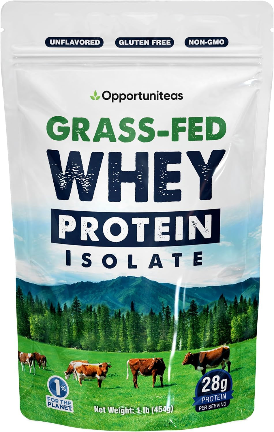 Grass Fed Whey Protein Powder Isolate - Unflavored - Low Carb Keto & Paleo Diet Friendly - Pure Grass-Fed Protein for Shakes, Smoothies, Drinks & Recipes- Non GMO & Gluten Free - 1 Pound