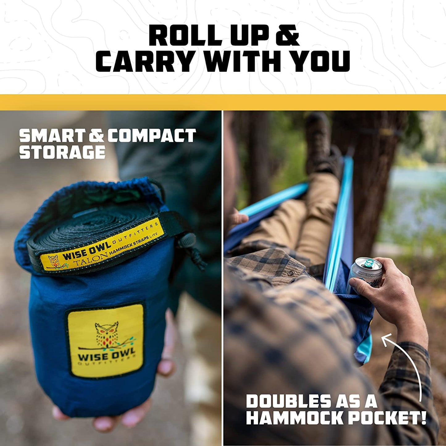 Camping Hammock - Camping Essentials & Camping Gifts, Portable Hammock Single or Double Hammock for Outdoor, Indoor W/Hammock Straps