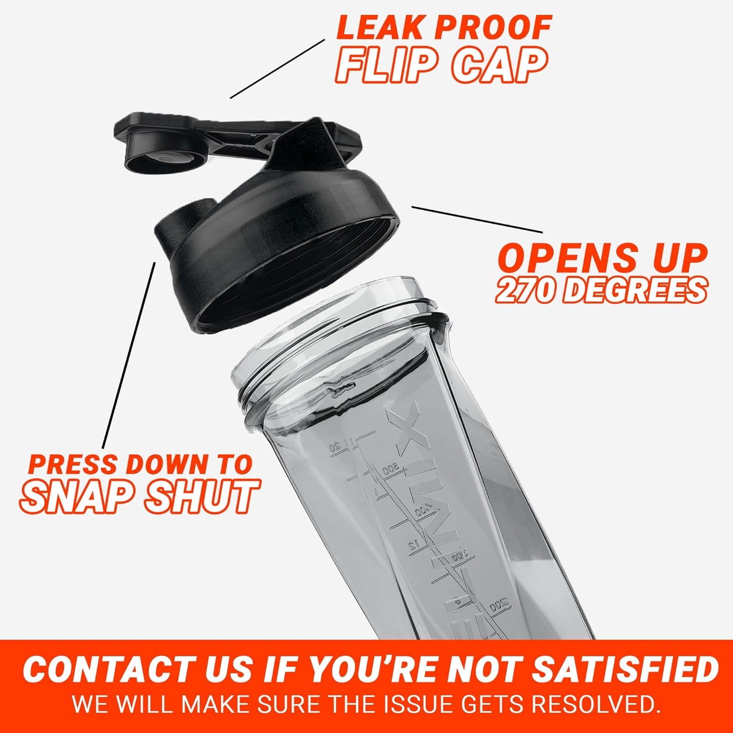 Vortex Blender Shaker Bottle 28Oz | No Blending Ball or Whisk | USA Made | Portable Pre Workout Whey Protein Drink Shaker Cup | Mixes Cocktails Smoothies Shakes | Dishwasher Safe