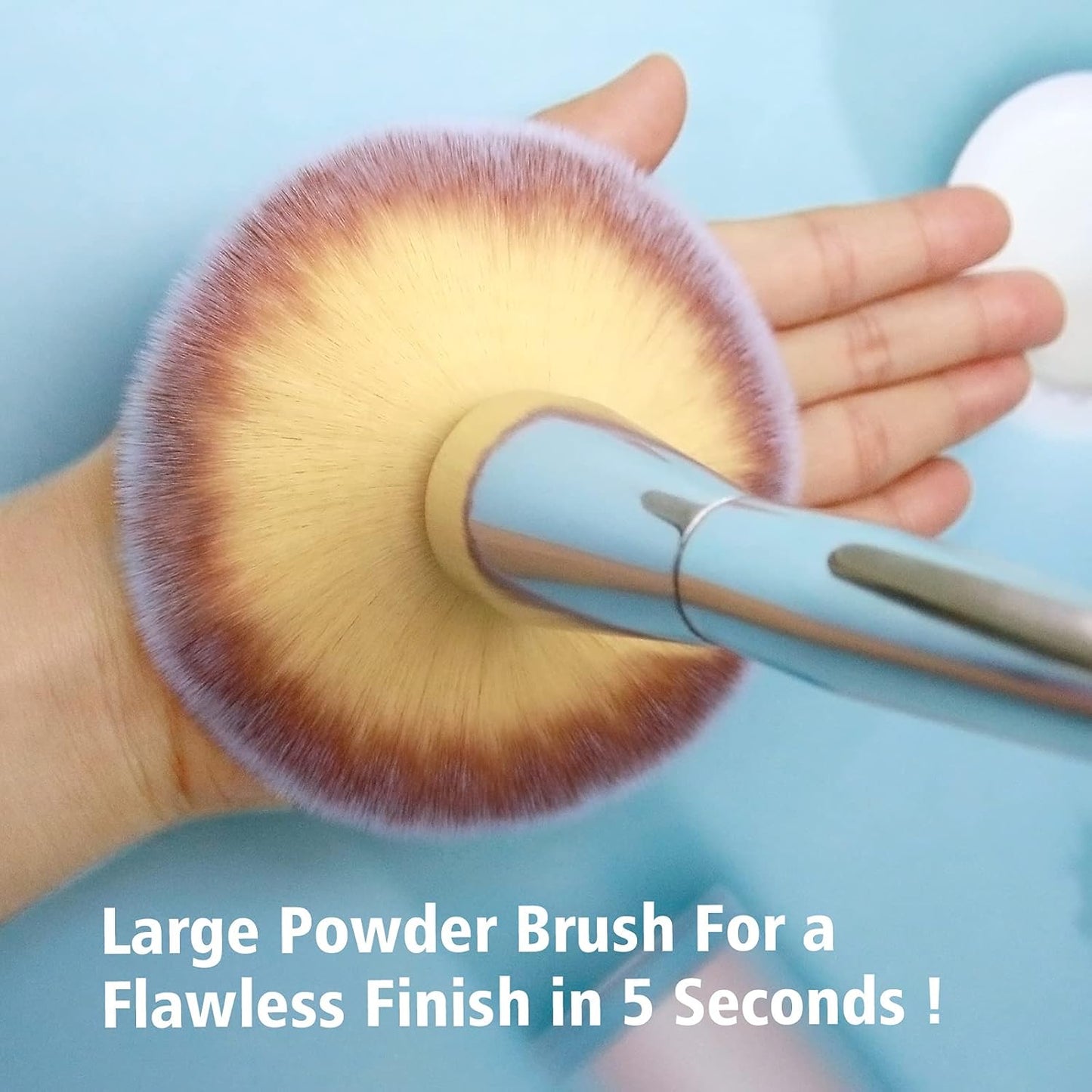 Foundation Brush, Large Powder Brush Flat Arched Premium Durable Kabuki Makeup Brush Perfect for Blending Liquid,Cream and Flawless Powder,Buffing, Blending,Concealer …