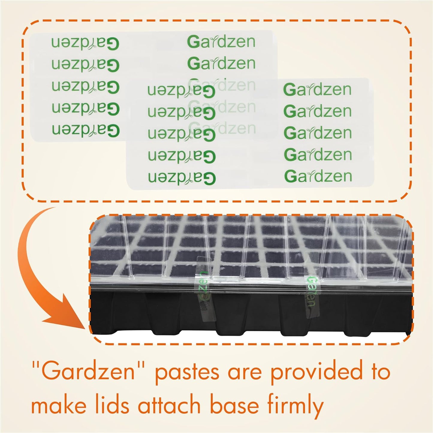 5-Set Garden Propagator Set, Seed Tray Kits with 200-Cell, Seed Starter Tray with Dome and Base 15" X 9" (40-Cell per Tray)