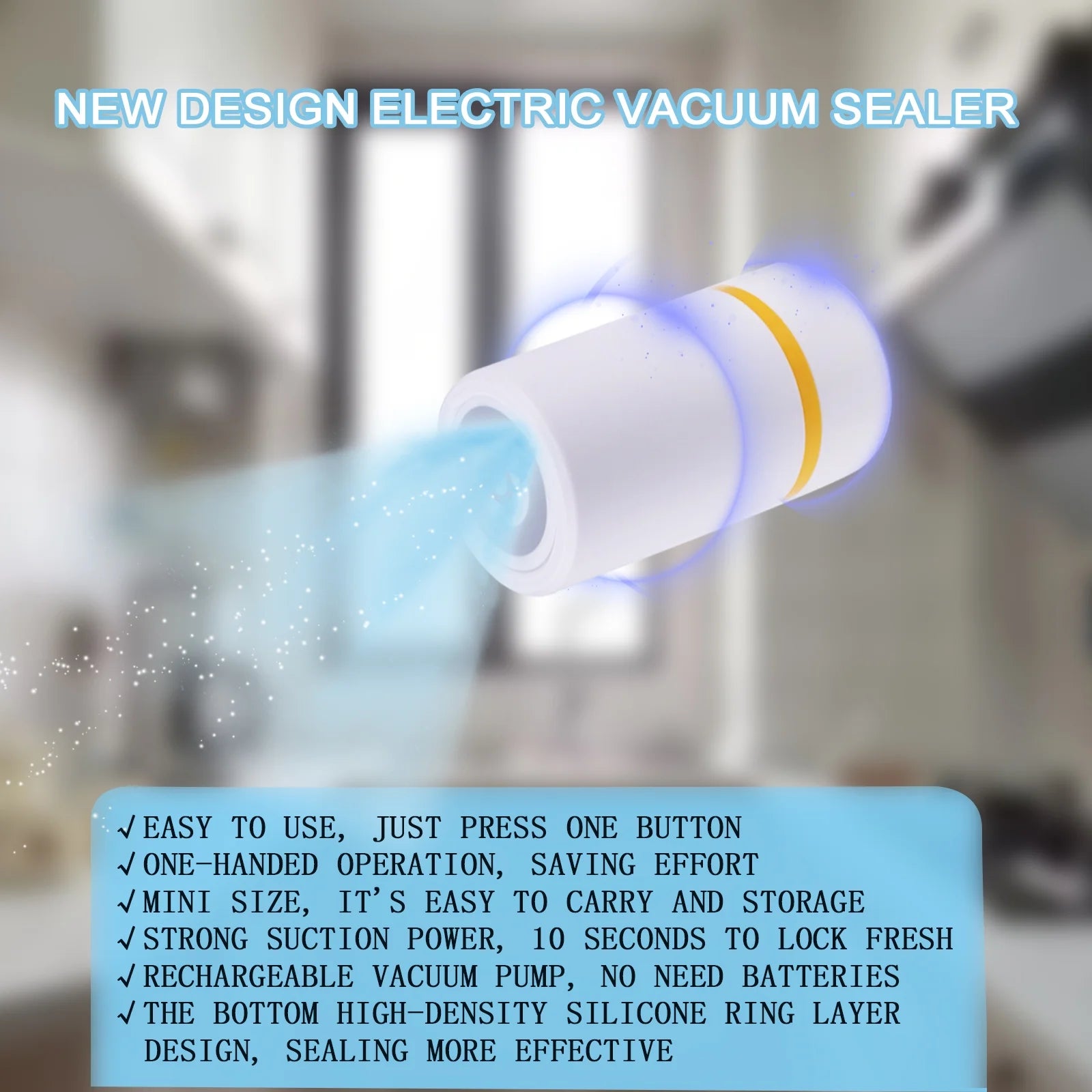 Electric Mason Jar Vacuum Sealer, Food Saver Vacuum Machine for Wide & Regular Mouth Jar, for Food Storage and Fermentation