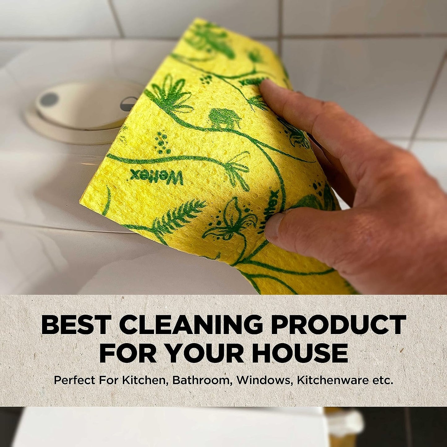 the Original 10 Pack Swedish Dishcloth for Kitchen - Eco Friendly Reusable Paper Towels - Assorted Dish Cloths for Washing Dishes