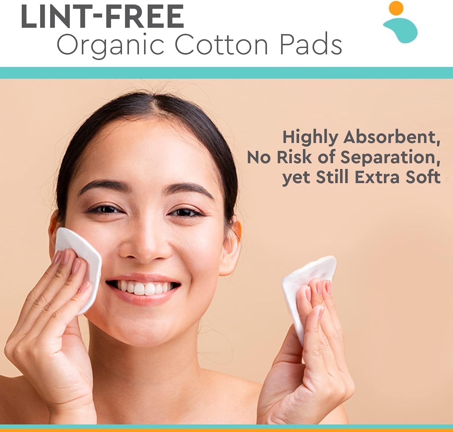 Organic Cotton Pads - Large & Pressed Cotton Pads - Lint Free Cotton Pads for Face - Makeup Remover Pads - 100% Cotton Face Pads - Premium Cotton Squares - Face Cleansing Pads 3.54"X3.54" [150 Count]