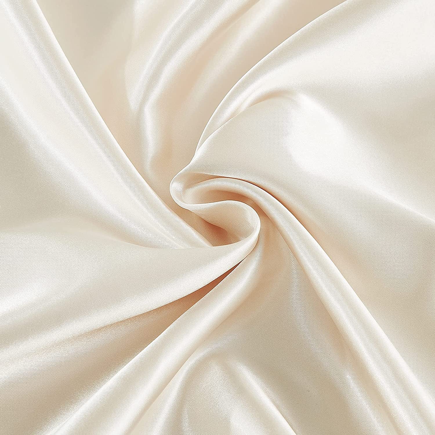 Satin Pillowcase for Hair and Skin Silk Pillowcase Set of 2 Beige Soft Pillow Cases 2 Pack Queen Size 20X30 Inches with Envelope Closure