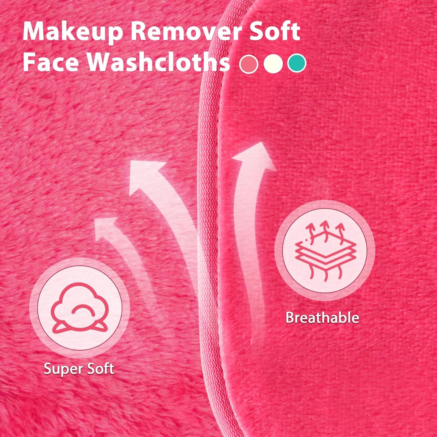 Makeup Remover Cloth, 6" X 6" Make up Towels Reusable Face Cloth for Washing Face, Makeup Remover Pads Microfiber Face Washcloth with Mesh Bag, Just Water, Eco-Friendly, 12 Pack