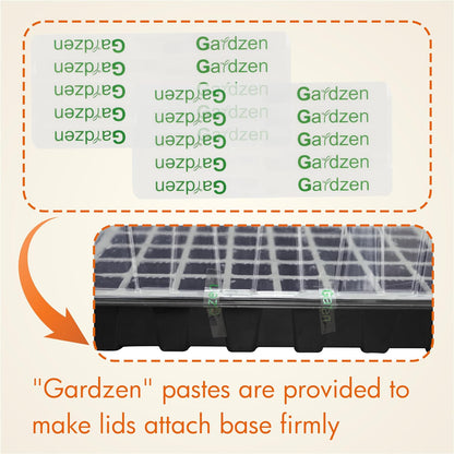 5-Set Garden Propagator Set, Seed Tray Kits with 200-Cell, Seed Starter Tray with Dome and Base 15" X 9" (40-Cell per Tray)
