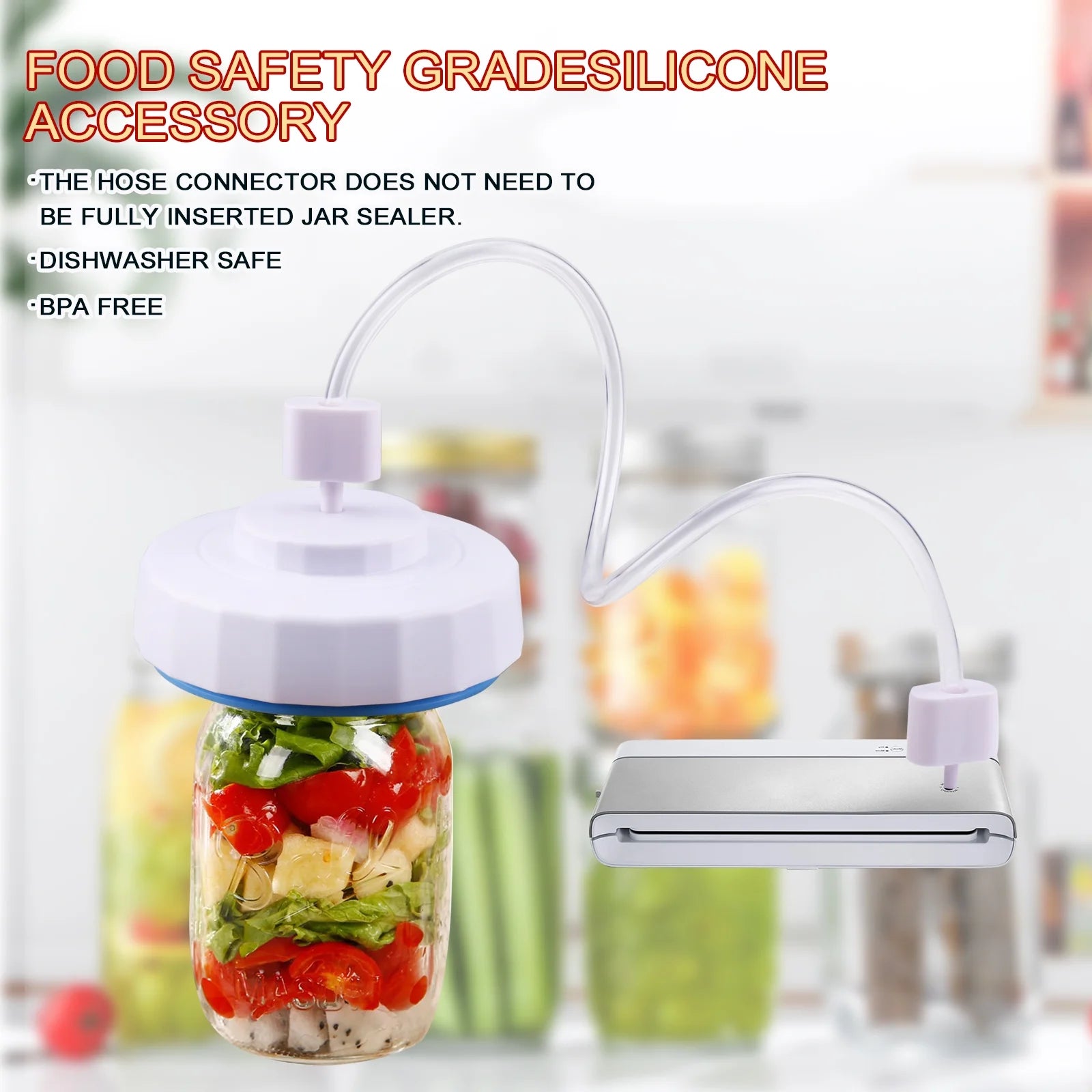 Electric Mason Jar Vacuum Sealer, Food Saver Vacuum Machine for Wide & Regular Mouth Jar, for Food Storage and Fermentation