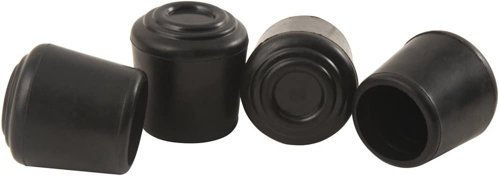 1/2" round Slip-On Rubber Folding Metal Chair Leg Tip Replacement - Protect Surfaces & Dampen Noise, Black (4 Pack)