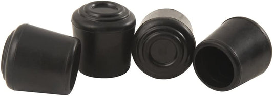 1/2" round Slip-On Rubber Folding Metal Chair Leg Tip Replacement - Protect Surfaces & Dampen Noise, Black (4 Pack)